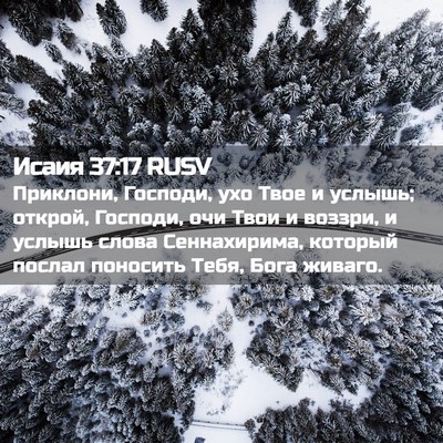 Picture 02 - Исаия 37:17 RUSV - Приклони, Господи, ухо Твое - Bible Verse Picture