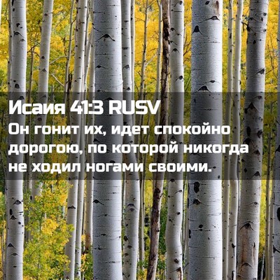 Picture 02 - Исаия 41:3 RUSV - Он гонит их, идет спокойно - Bible Verse Picture