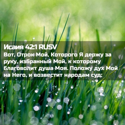 Picture 02 - Исаия 42:1 RUSV - Вот, Отрок Мой, Которого Я - Bible Verse Picture