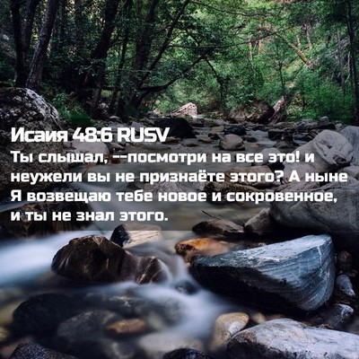 Picture 02 - Исаия 48:6 RUSV - Ты слышал, --посмотри на все - Bible Verse Picture