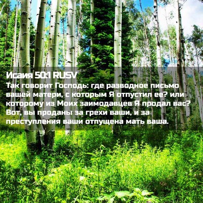 Picture 02 - Исаия 50:1 RUSV - Так говорит Господь: где - Bible Verse Picture