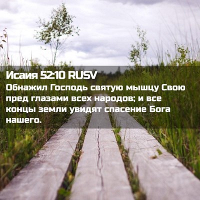 Picture 02 - Исаия 52:10 RUSV - Обнажил Господь святую - Bible Verse Picture