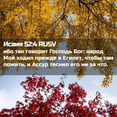 Picture 02 - Исаия 52:4 RUSV - ибо так говорит Господь - Bible Verse Picture