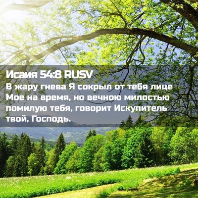 Picture 02 - Исаия 54:8 RUSV - В жару гнева Я сокрыл от - Bible Verse Picture