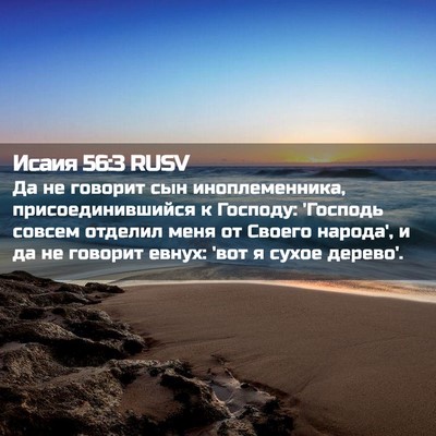 Picture 02 - Исаия 56:3 RUSV - Да не говорит сын - Bible Verse Picture