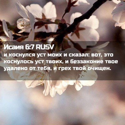 Picture 02 - Исаия 6:7 RUSV - и коснулся уст моих и - Bible Verse Picture