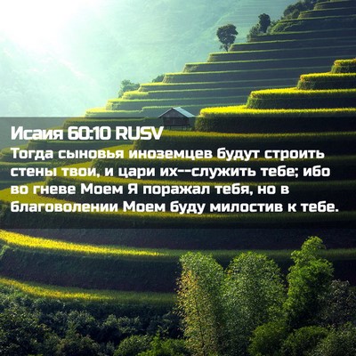 Picture 02 - Исаия 60:10 RUSV - Тогда сыновья иноземцев - Bible Verse Picture