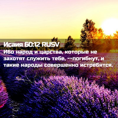 Picture 02 - Исаия 60:12 RUSV - Ибо народ и царства, - Bible Verse Picture