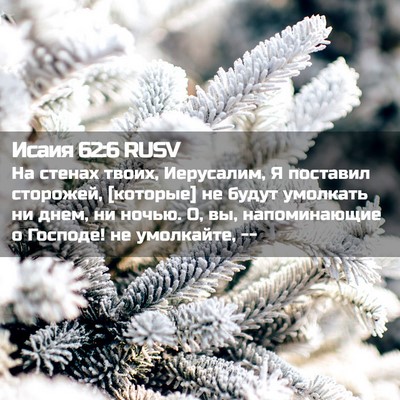Picture 02 - Исаия 62:6 RUSV - На стенах твоих, Иерусалим, - Bible Verse Picture