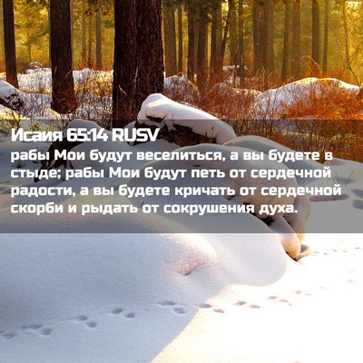 Picture 02 - Исаия 65:14 RUSV - рабы Мои будут веселиться, - Bible Verse Picture