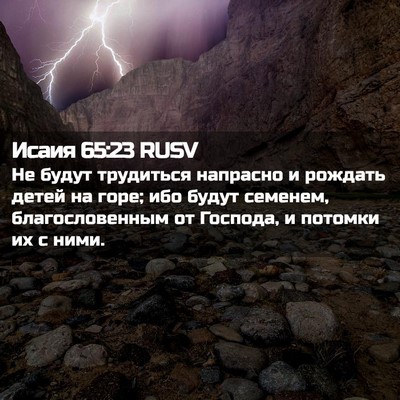 Picture 02 - Исаия 65:23 RUSV - Не будут трудиться - Bible Verse Picture