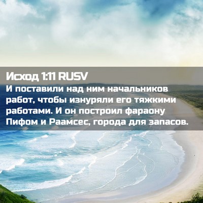 Picture 02 - Исход 1:11 RUSV - И поставили над ним - Bible Verse Picture