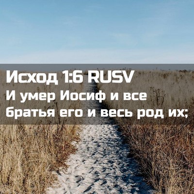 Picture 02 - Исход 1:6 RUSV - И умер Иосиф и все братья - Bible Verse Picture
