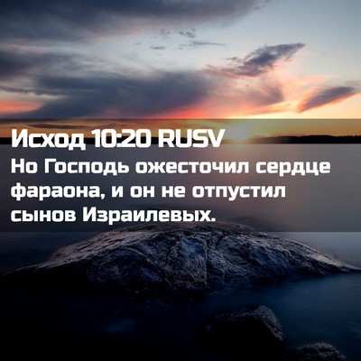 Picture 02 - Исход 10:20 RUSV - Но Господь ожесточил - Bible Verse Picture