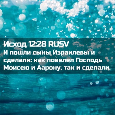 Picture 02 - Исход 12:28 RUSV - И пошли сыны Израилевы и - Bible Verse Picture