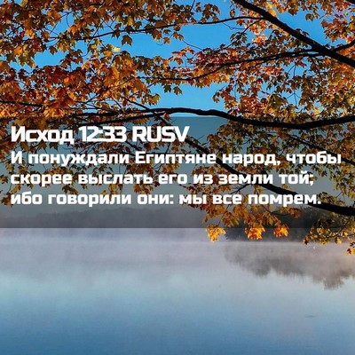Picture 02 - Исход 12:33 RUSV - И понуждали Египтяне - Bible Verse Picture