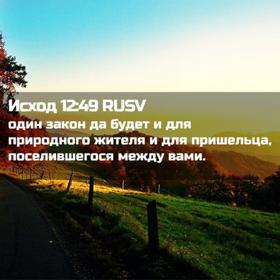 Picture 02 - Исход 12:49 RUSV - один закон да будет и для - Bible Verse Picture