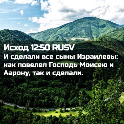 Picture 02 - Исход 12:50 RUSV - И сделали все сыны - Bible Verse Picture