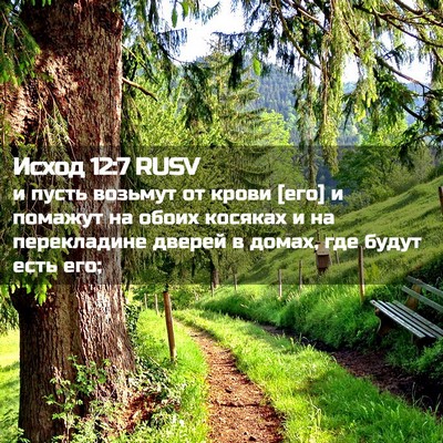 Picture 02 - Исход 12:7 RUSV - и пусть возьмут от крови - Bible Verse Picture