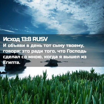 Picture 02 - Исход 13:8 RUSV - И объяви в день тот сыну - Bible Verse Picture