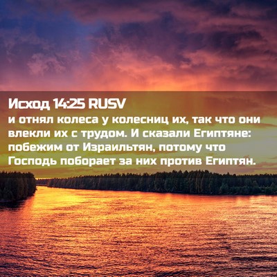 Picture 02 - Исход 14:25 RUSV - и отнял колеса у колесниц - Bible Verse Picture