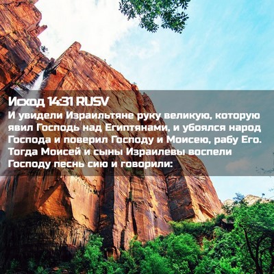 Picture 02 - Исход 14:31 RUSV - И увидели Израильтяне руку - Bible Verse Picture