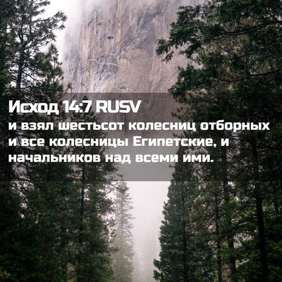 Picture 02 - Исход 14:7 RUSV - и взял шестьсот колесниц - Bible Verse Picture