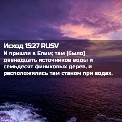 Picture 02 - Исход 15:27 RUSV - И пришли в Елим; там [было] - Bible Verse Picture