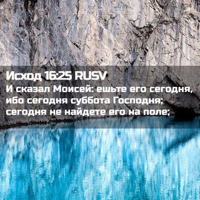 Picture 02 - Исход 16:25 RUSV - И сказал Моисей: ешьте его - Bible Verse Picture