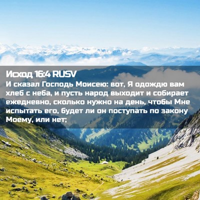 Picture 02 - Исход 16:4 RUSV - И сказал Господь Моисею: - Bible Verse Picture