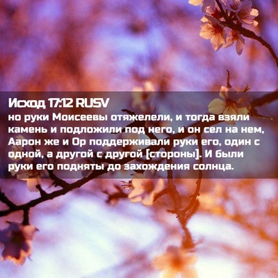 Picture 02 - Исход 17:12 RUSV - но руки Моисеевы - Bible Verse Picture