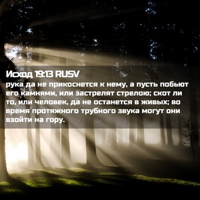 Picture 02 - Исход 19:13 RUSV - рука да не прикоснется к - Bible Verse Picture