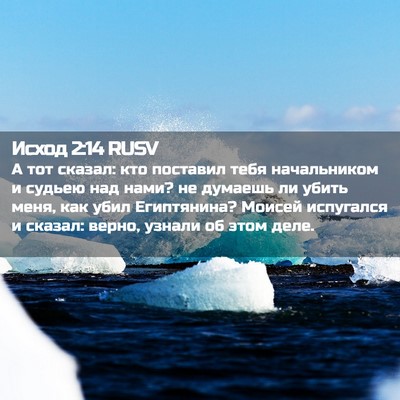 Picture 02 - Исход 2:14 RUSV - А тот сказал: кто поставил - Bible Verse Picture