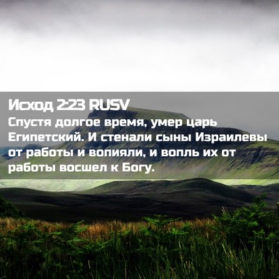 Picture 02 - Исход 2:23 RUSV - Спустя долгое время, умер - Bible Verse Picture