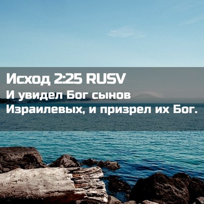 Picture 02 - Исход 2:25 RUSV - И увидел Бог сынов - Bible Verse Picture