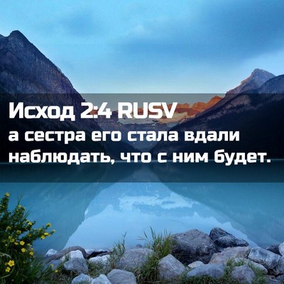 Picture 02 - Исход 2:4 RUSV - а сестра его стала вдали - Bible Verse Picture