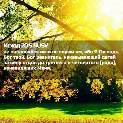 Picture 02 - Исход 20:5 RUSV - не поклоняйся им и не служи - Bible Verse Picture