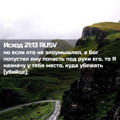 Picture 02 - Исход 21:13 RUSV - но если кто не злоумышлял, - Bible Verse Picture