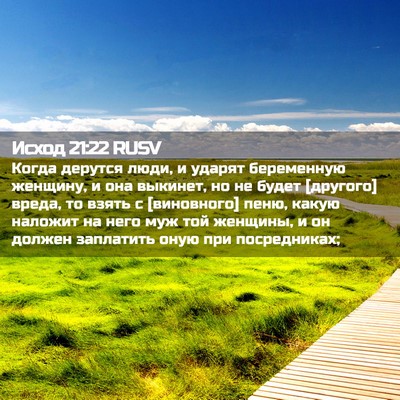 Picture 02 - Исход 21:22 RUSV - Когда дерутся люди, и - Bible Verse Picture