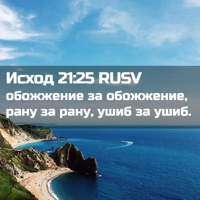 Picture 02 - Исход 21:25 RUSV - обожжение за обожжение, - Bible Verse Picture