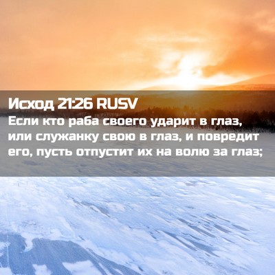 Picture 02 - Исход 21:26 RUSV - Если кто раба своего - Bible Verse Picture