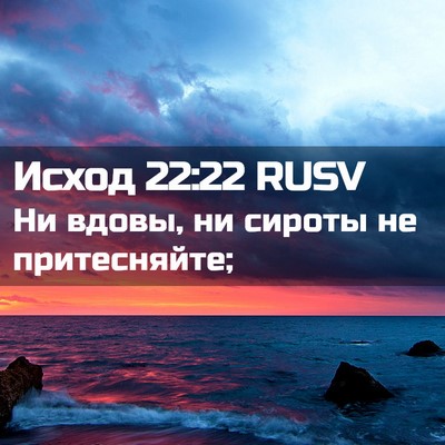 Picture 02 - Исход 22:22 RUSV - Ни вдовы, ни сироты не - Bible Verse Picture