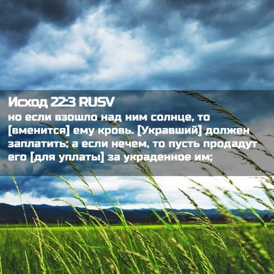 Picture 02 - Исход 22:3 RUSV - но если взошло над ним - Bible Verse Picture