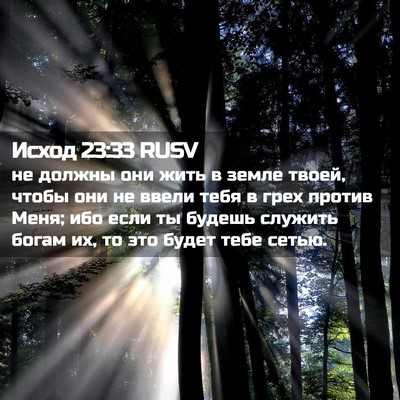Picture 02 - Исход 23:33 RUSV - не должны они жить в земле - Bible Verse Picture