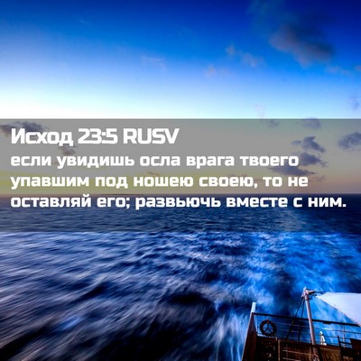 Picture 02 - Исход 23:5 RUSV - если увидишь осла врага - Bible Verse Picture