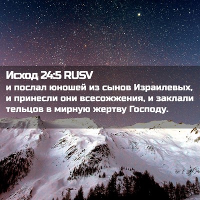 Picture 02 - Исход 24:5 RUSV - и послал юношей из сынов - Bible Verse Picture