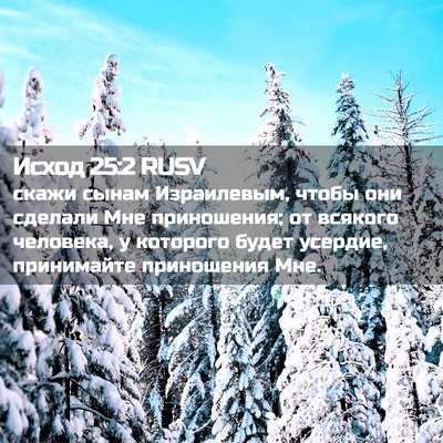Picture 02 - Исход 25:2 RUSV - скажи сынам Израилевым, - Bible Verse Picture