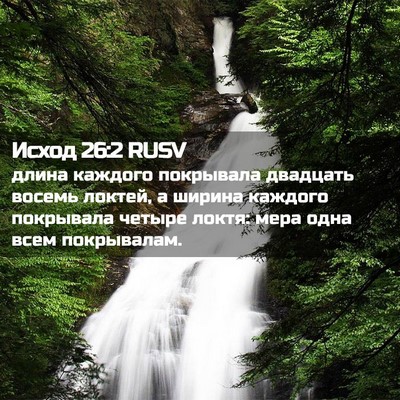 Picture 02 - Исход 26:2 RUSV - длина каждого покрывала - Bible Verse Picture