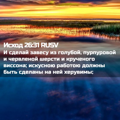 Picture 02 - Исход 26:31 RUSV - И сделай завесу из голубой, - Bible Verse Picture