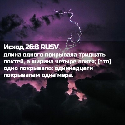 Picture 02 - Исход 26:8 RUSV - длина одного покрывала - Bible Verse Picture